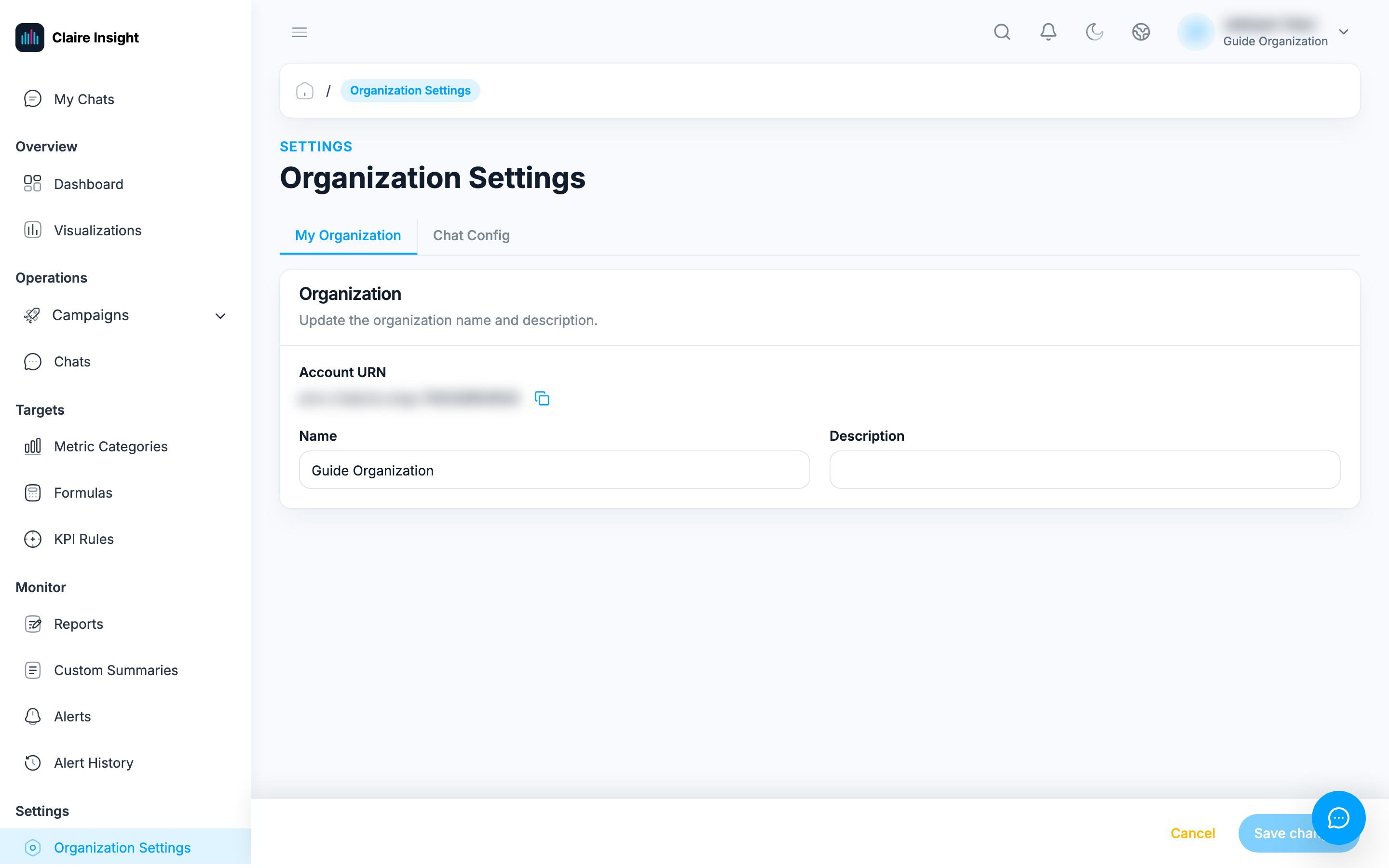 Organization Settings